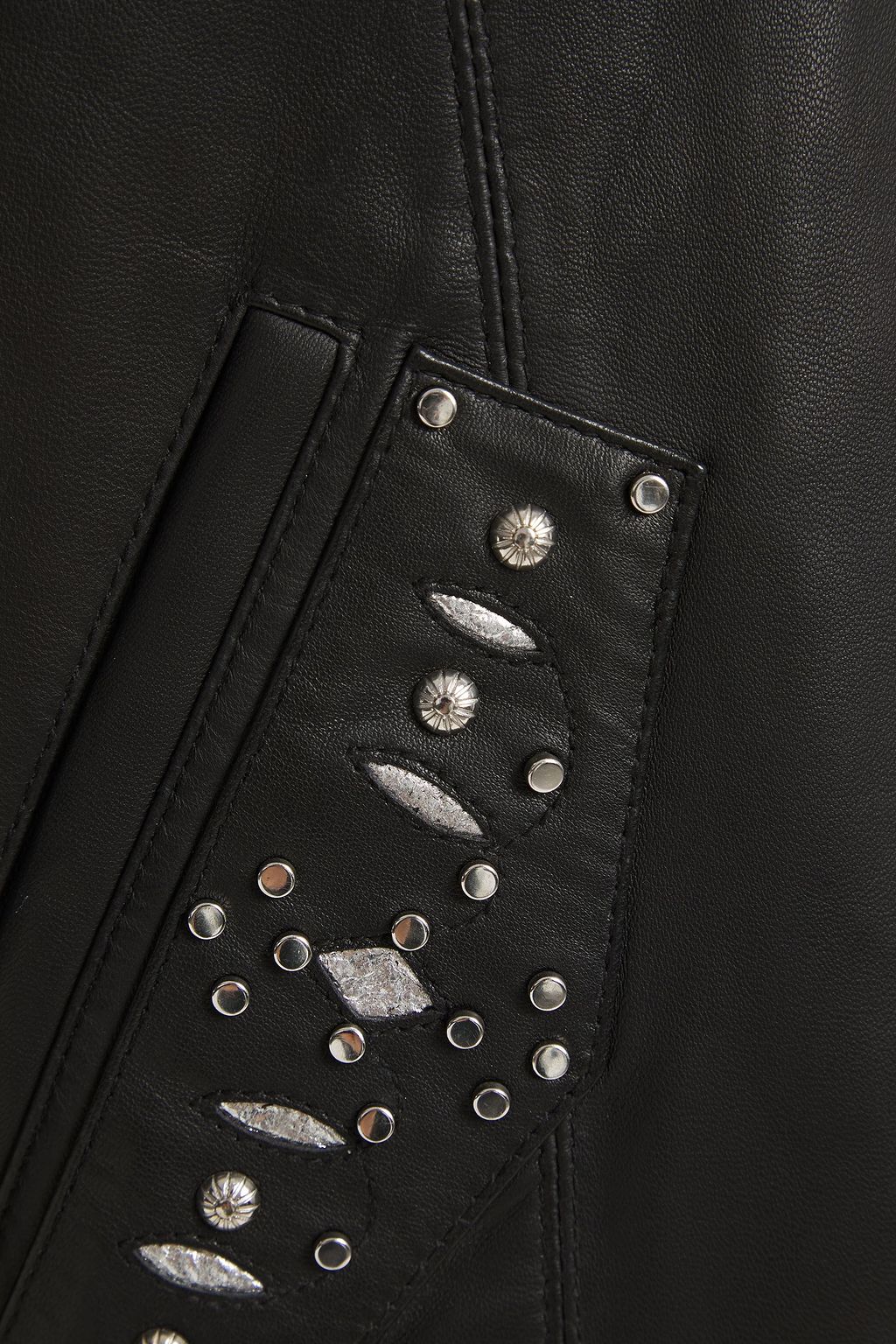 MAJE Embellished leather jacket