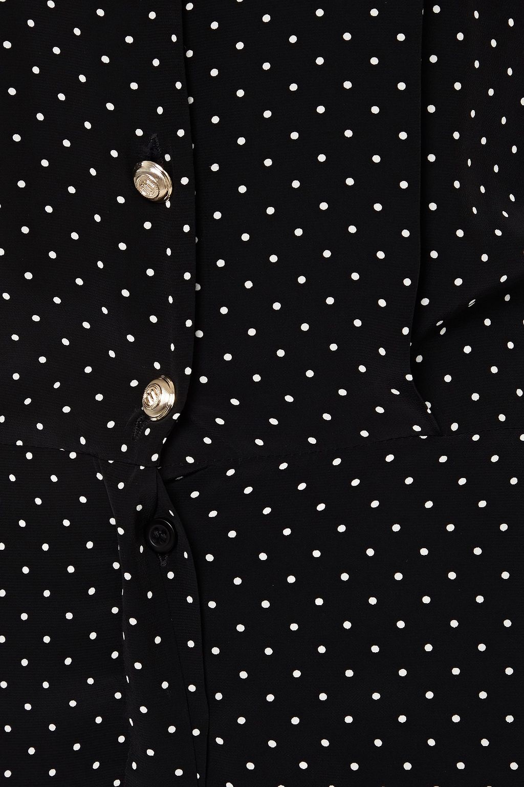 MAJE Cropped button-embellished polka-dot crepe de chine jumpsuit