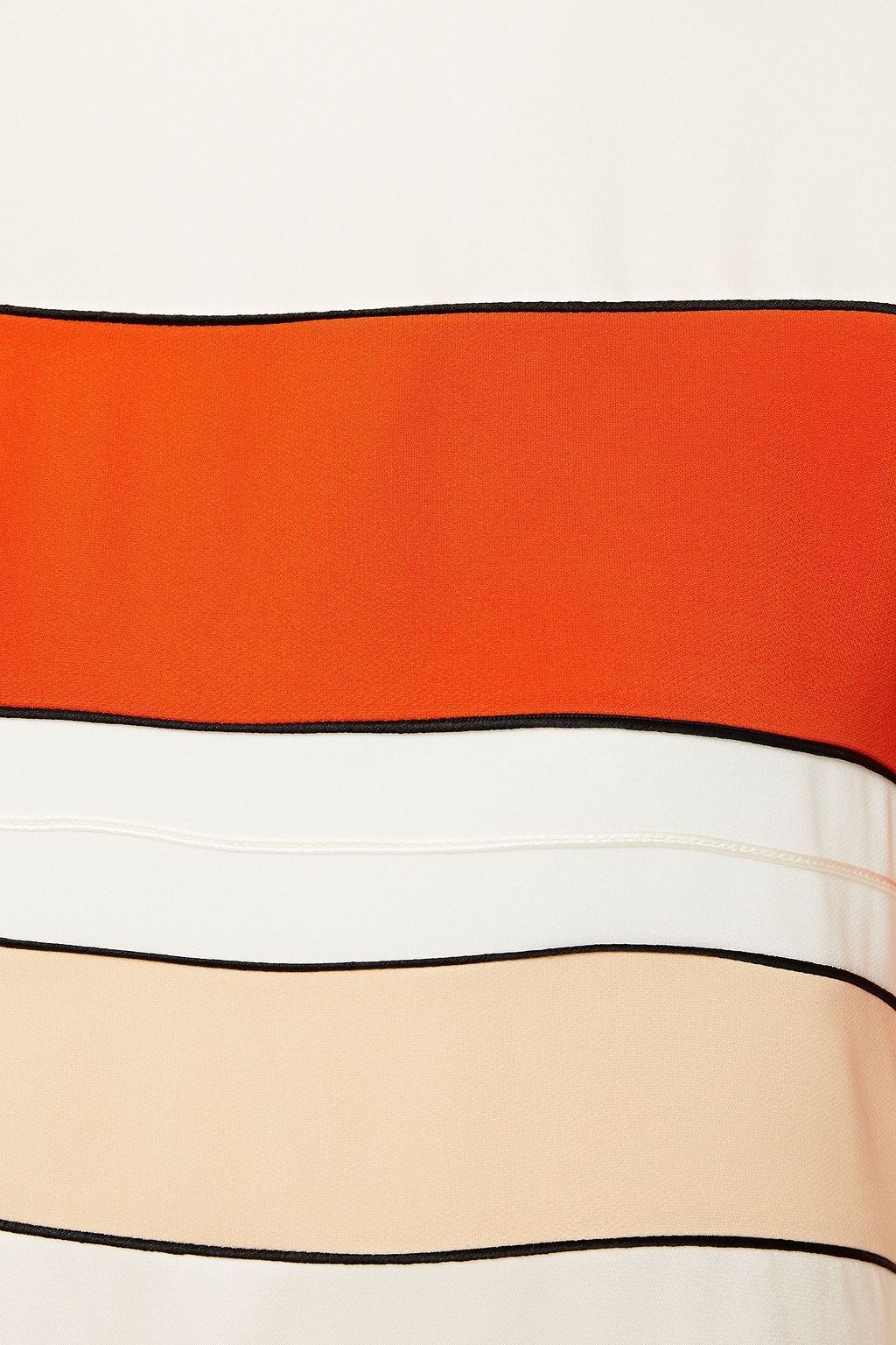 LORO PIANA Doyel gestreifte Bluse aus Seidensatin mit Einsätzen aus Crêpe de Chine