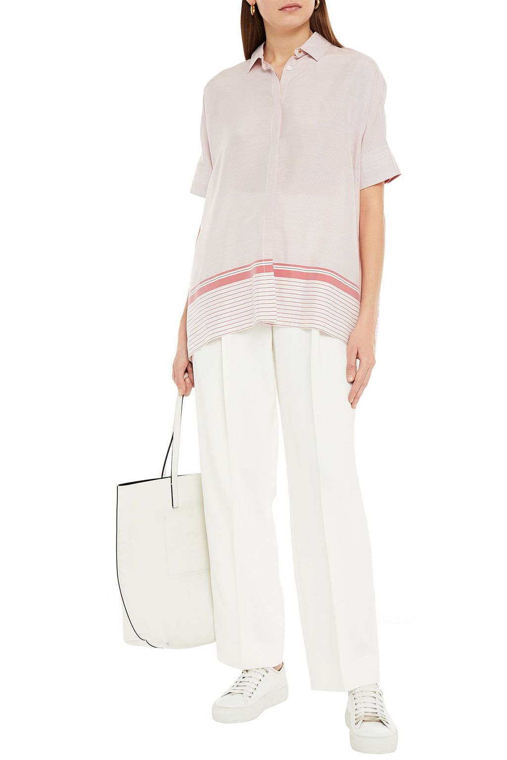 LORO PIANA Ariane gestreiftes Oversized-Hemd aus Seide