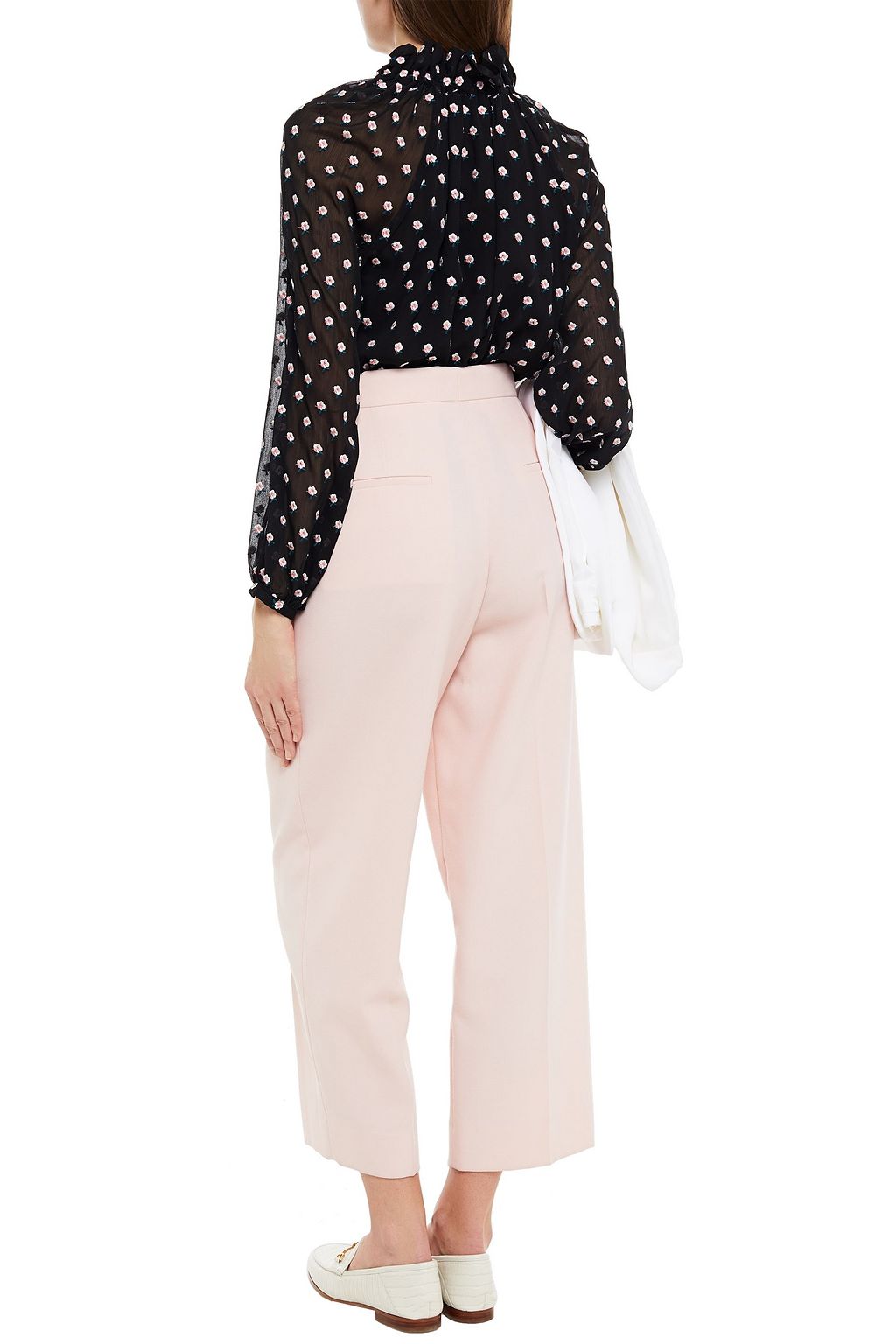 CLAUDIE PIERLOT Embroidered gathered crepon blouse
