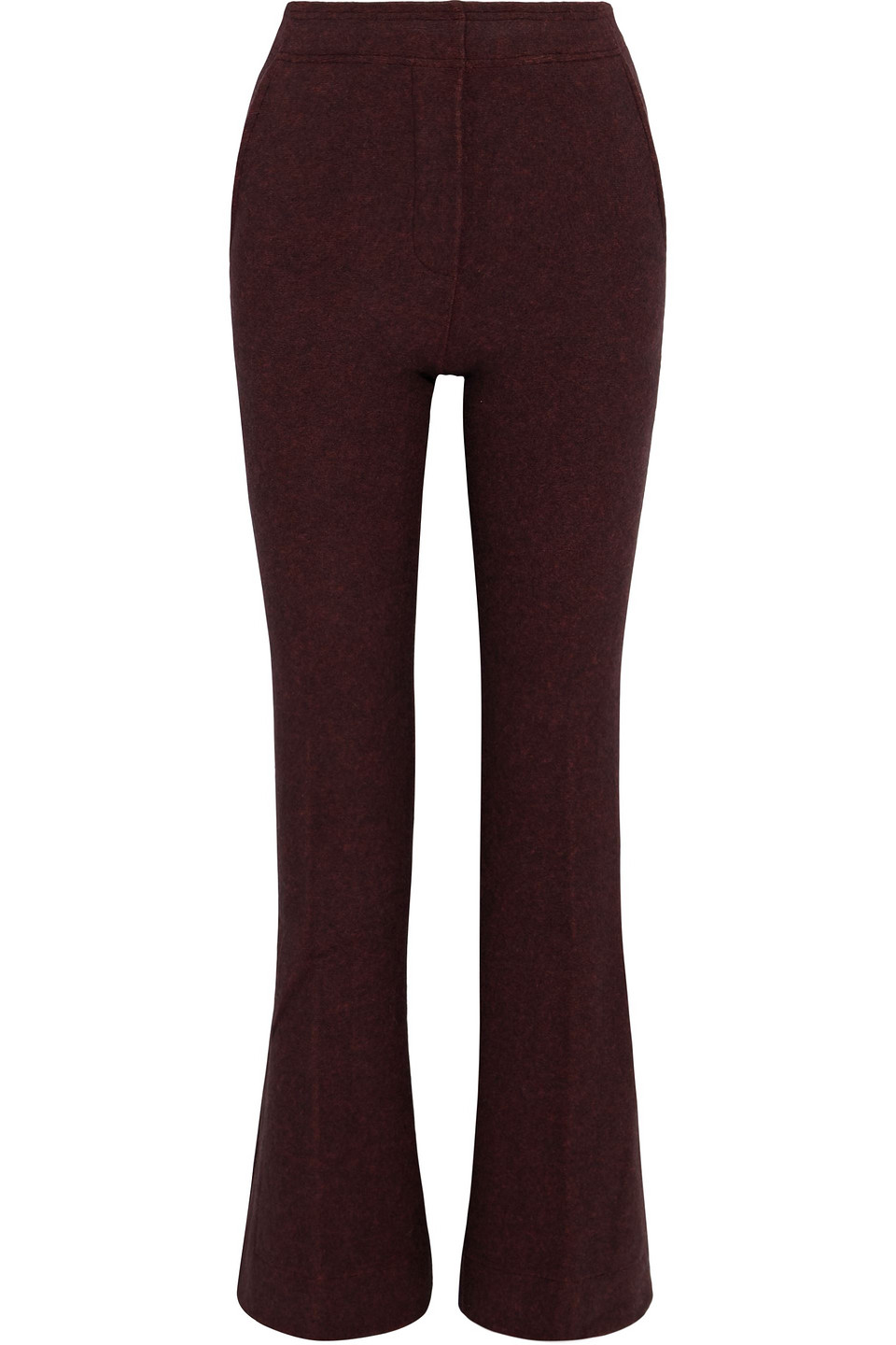 twenty montréal - mélange fleece flared track pants - burgundy - l