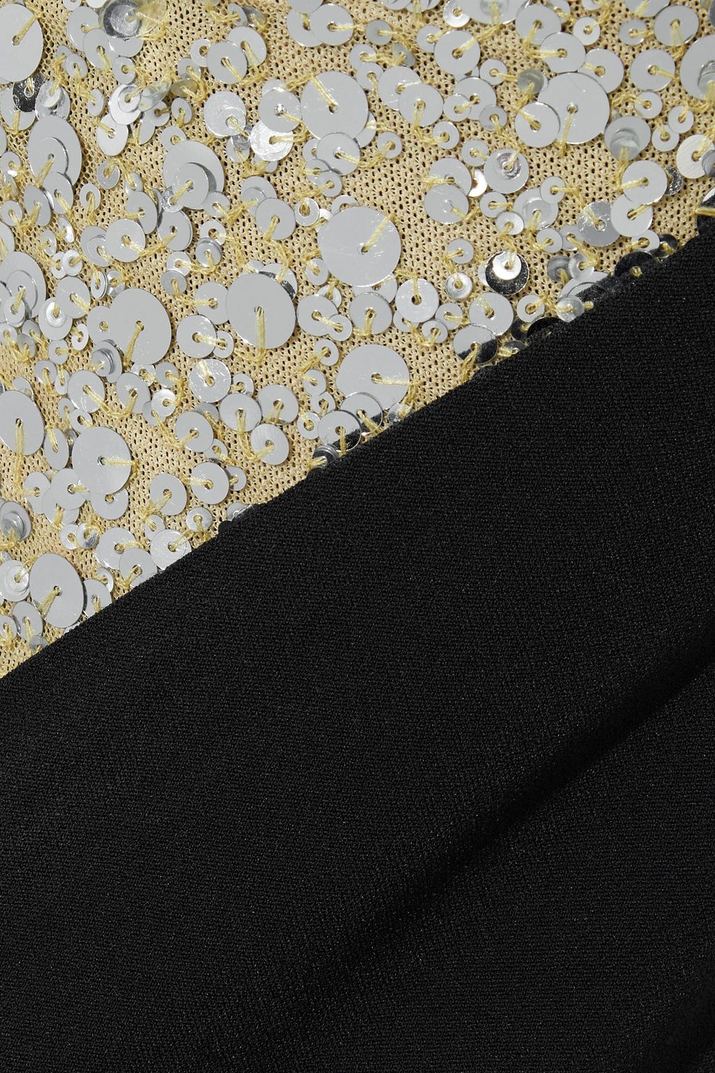 VICTORIA BECKHAM Strapless sequined tulle-paneled crepe midi dress