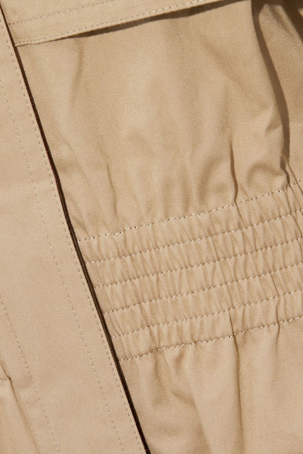 VICTORIA BECKHAM Shirred waxed cotton-blend gabardine trench coat