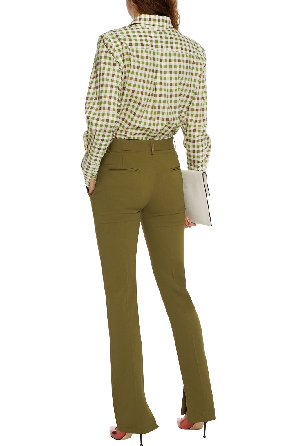 VICTORIA BECKHAM Gingham cotton-poplin shirt