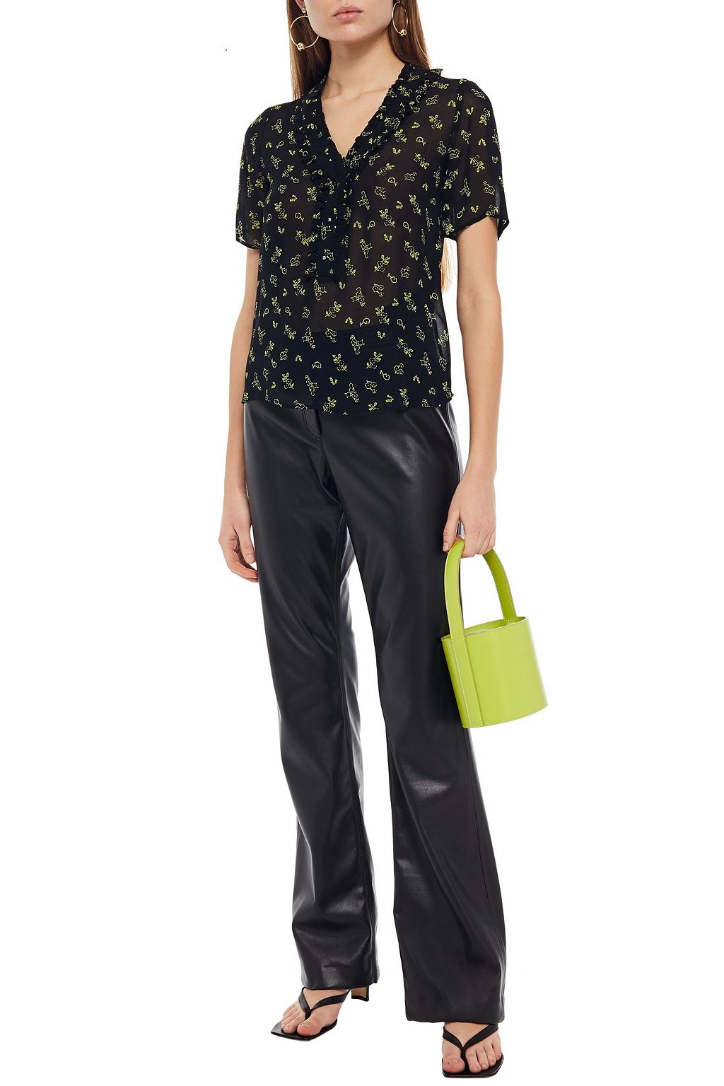 CLAUDIE PIERLOT Birdy floral-print chiffon top