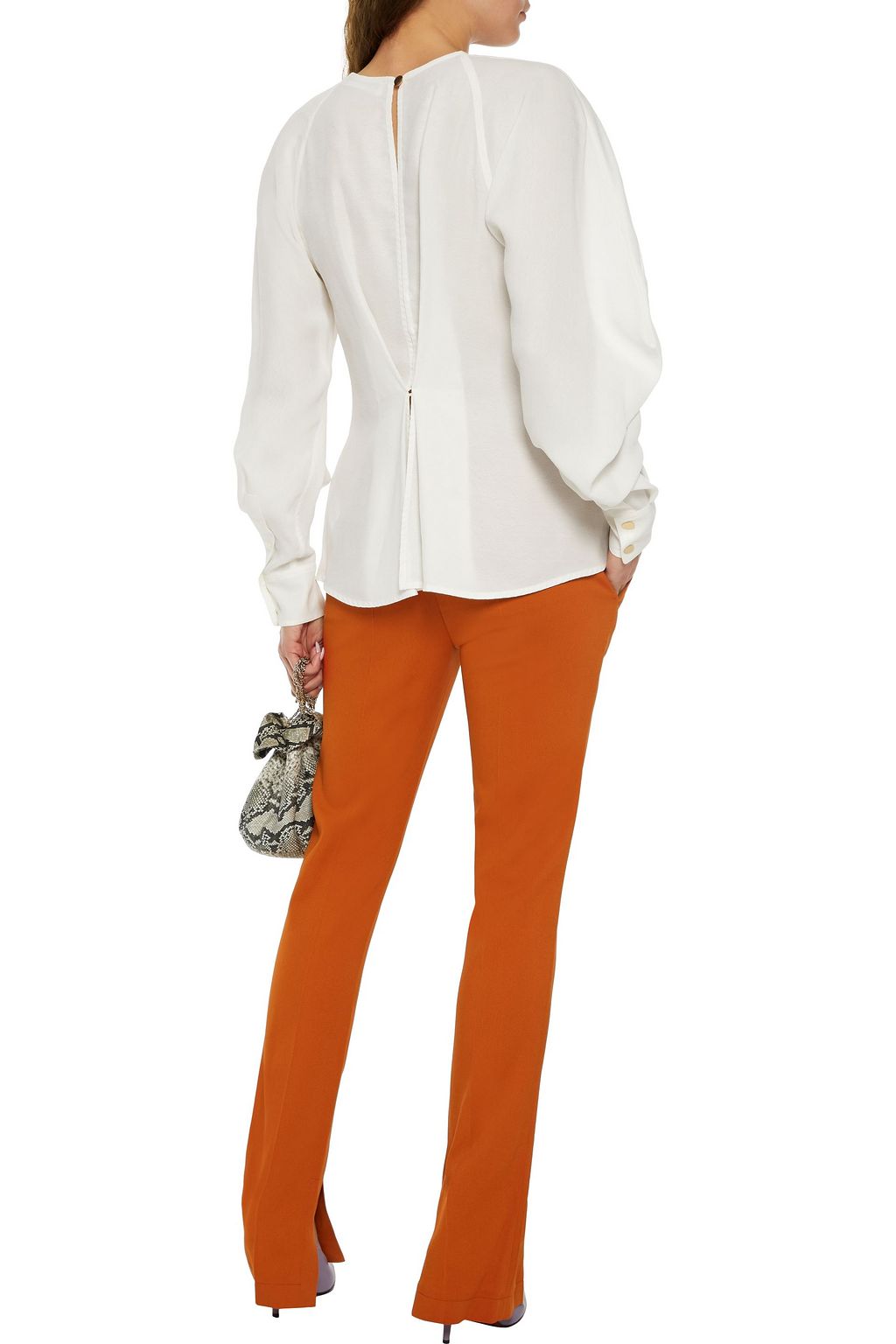 VICTORIA BECKHAM Pintucked jacquard blouse