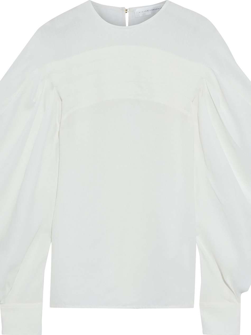 pintucked jacquard blouse