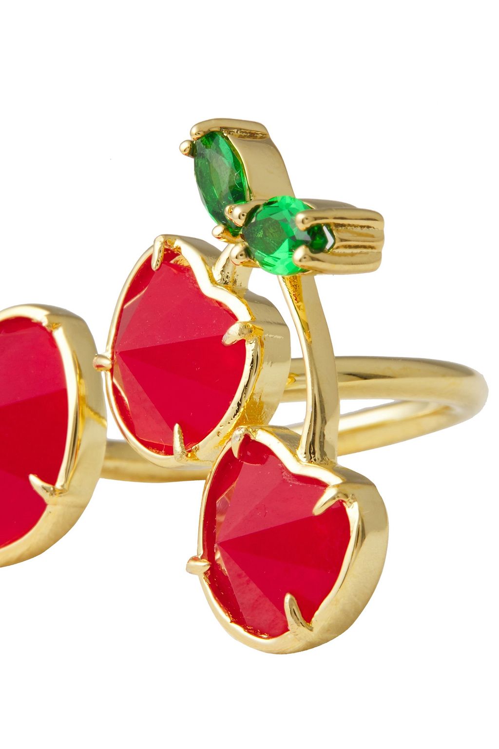NOIR JEWELRY 14-karat gold-plated crystal ring