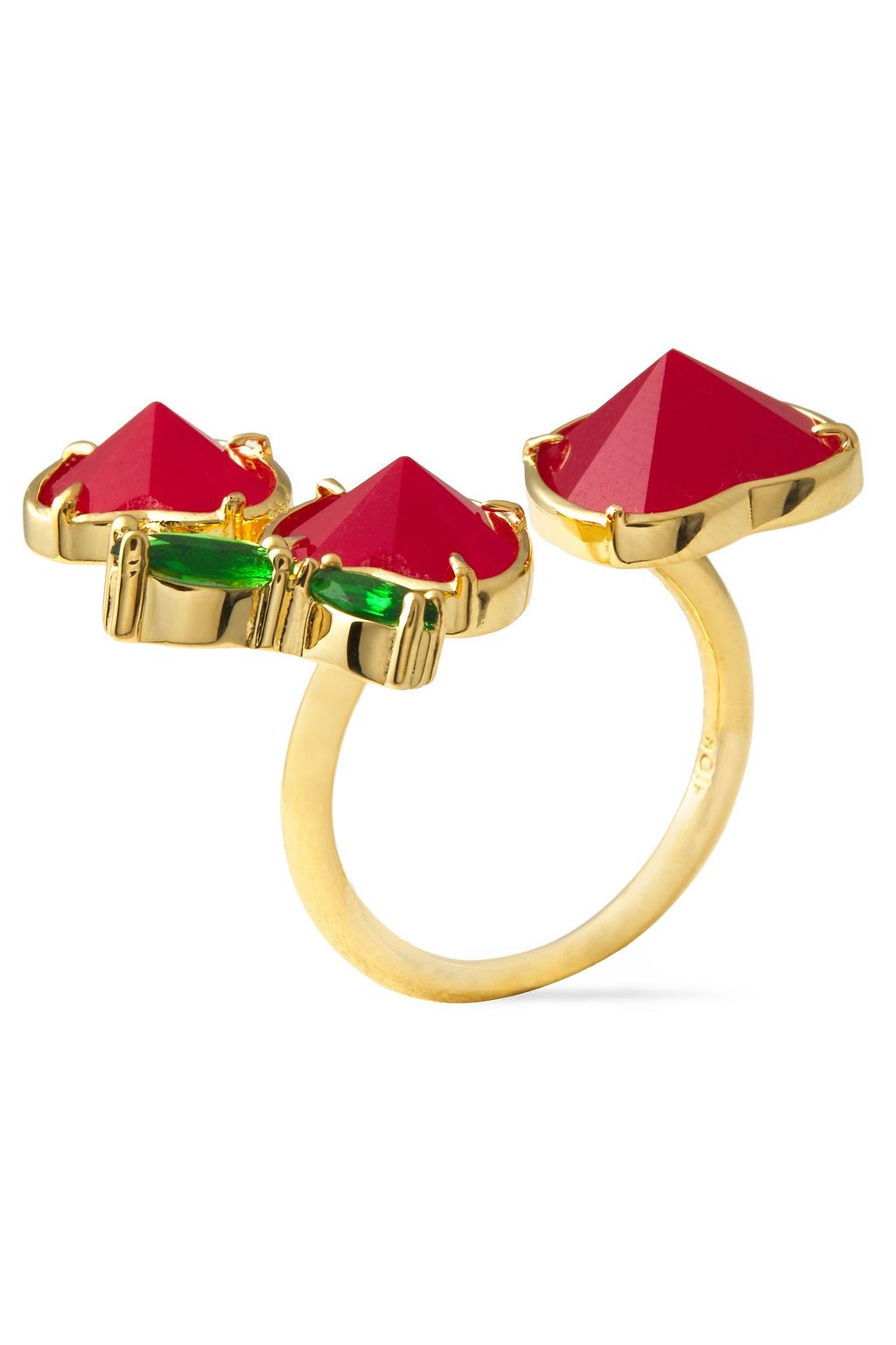 NOIR JEWELRY 14-karat gold-plated crystal ring