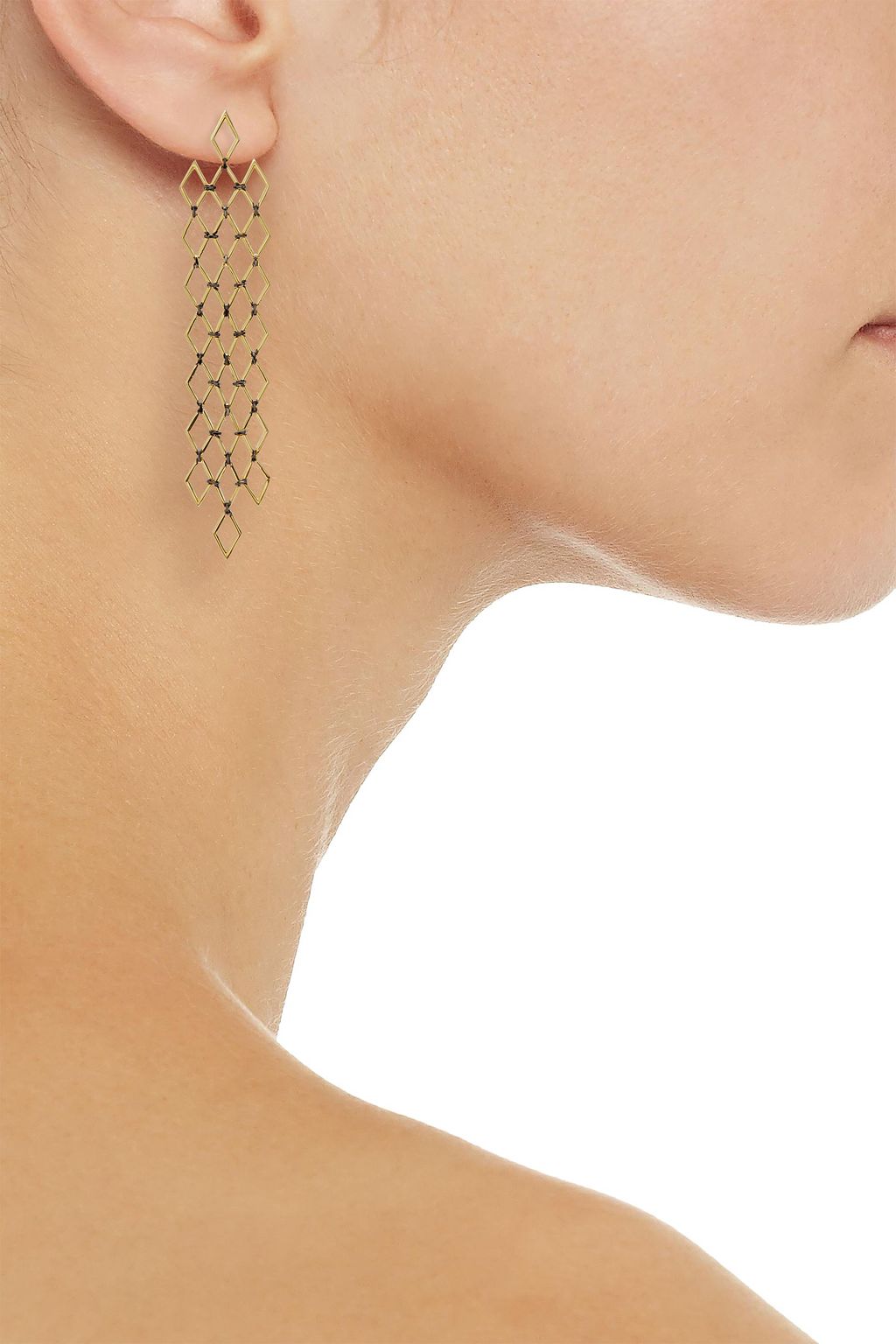 NOIR JEWELRY 14-karat gold and hematite-plated earrings