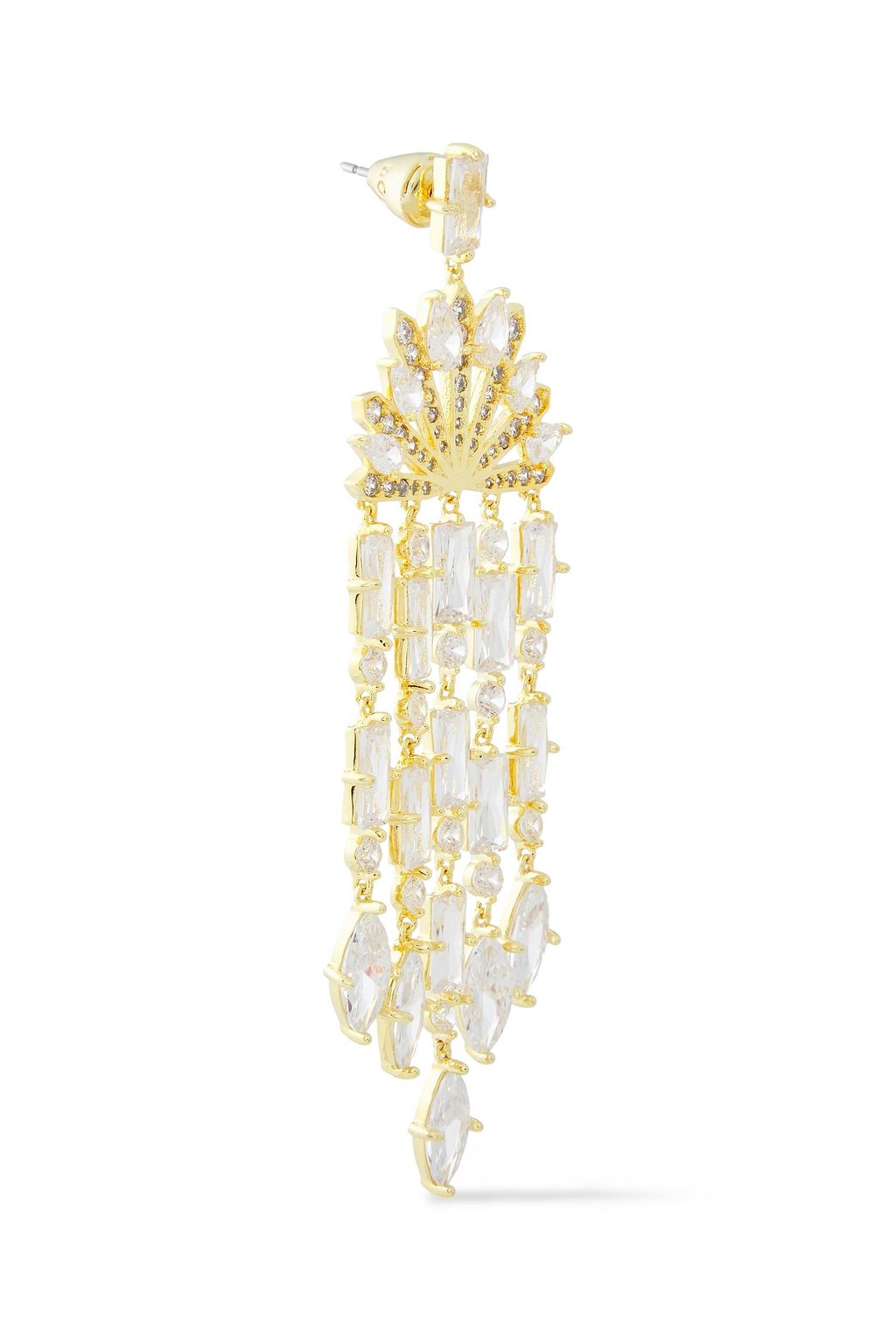 NOIR JEWELRY 14-karat gold-plated crystal earrings