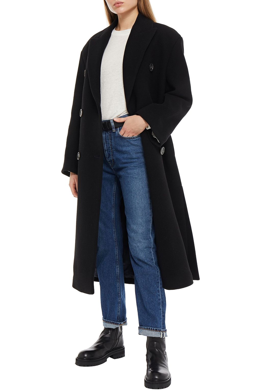 ACNE STUDIOS Double-breasted wool-blend felt coat