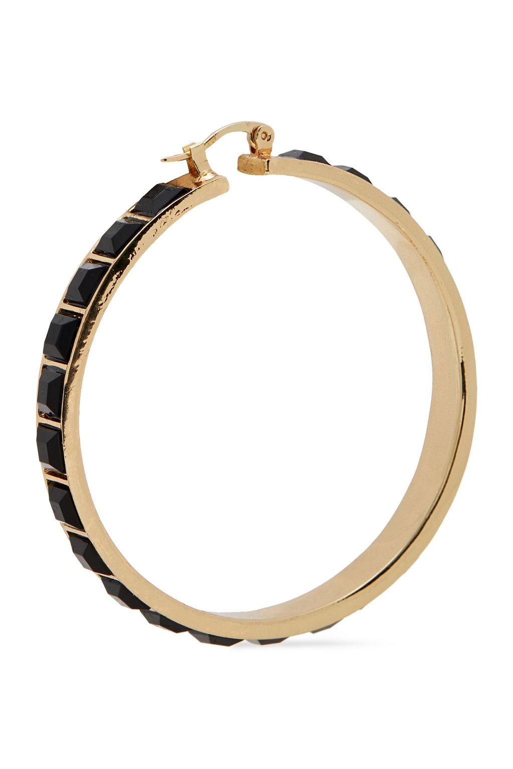 NOIR JEWELRY 14-karat gold-plated crystal hoop earrings