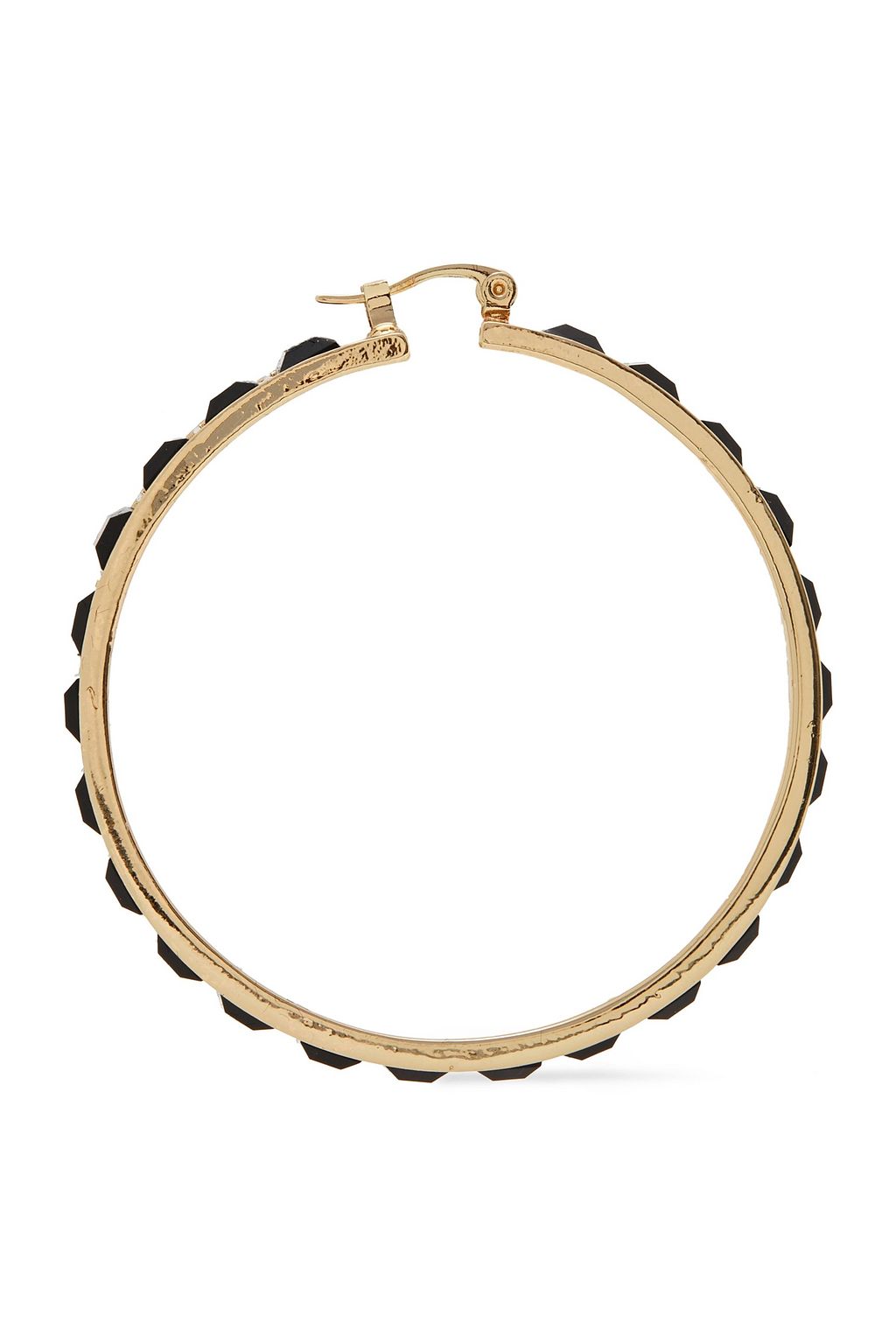 NOIR JEWELRY 14-karat gold-plated crystal hoop earrings
