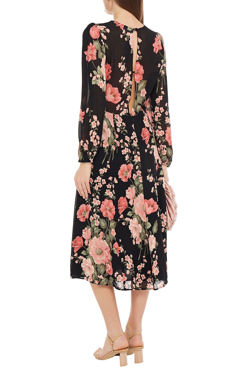 REFORMATION Louise gathered floral-print crepe midi dress
