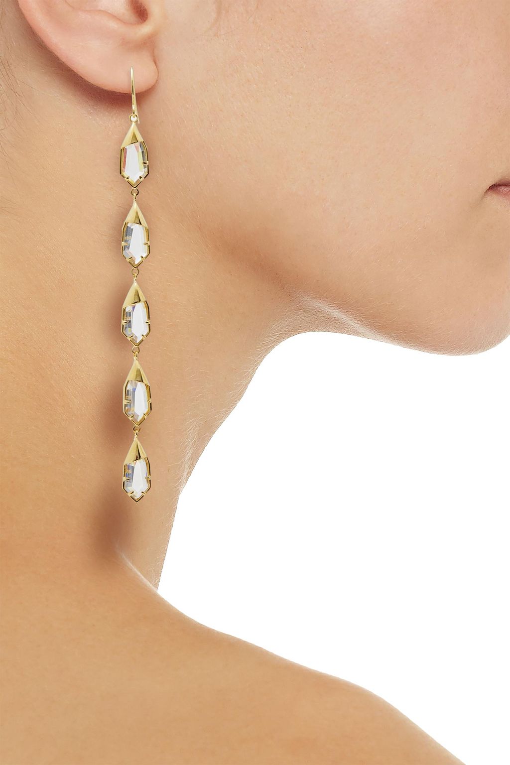 NOIR JEWELRY 14-karat gold-plated crystal earrings