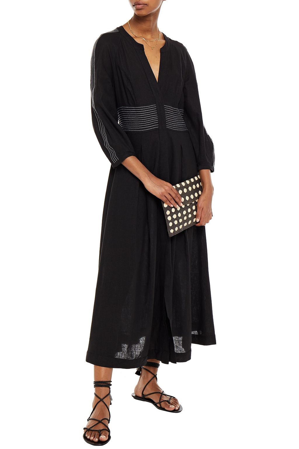 JETS AUSTRALIA BY JESSIKA ALLEN Jetset pleated linen-blend midi dress