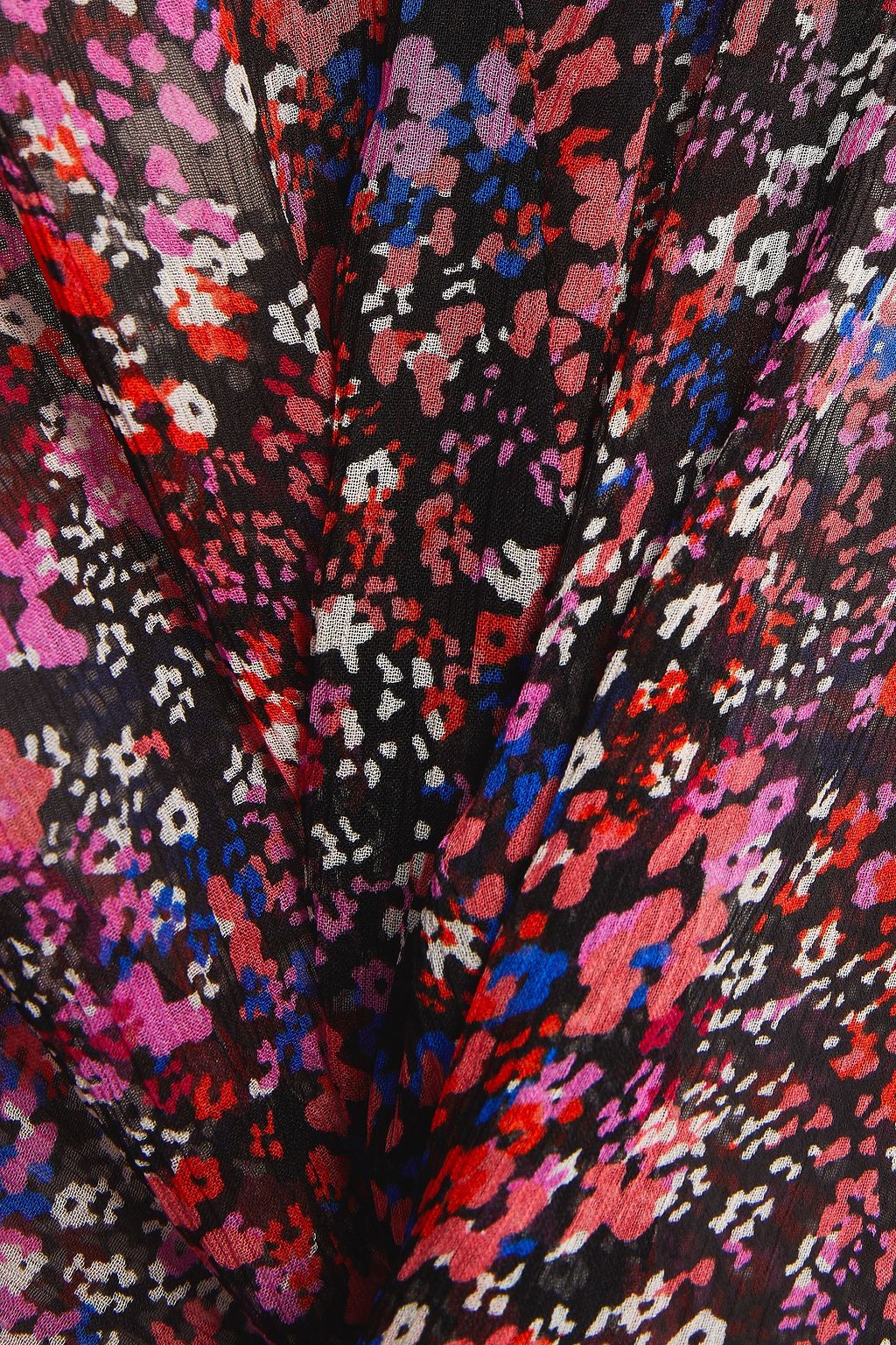 MAJE Wrap-effect floral-print silk-crepon blouse