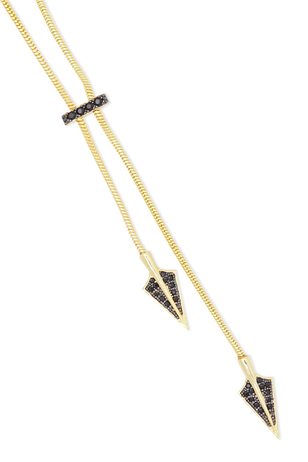 NOIR JEWELRY 14-karat gold-plated crystal necklace
