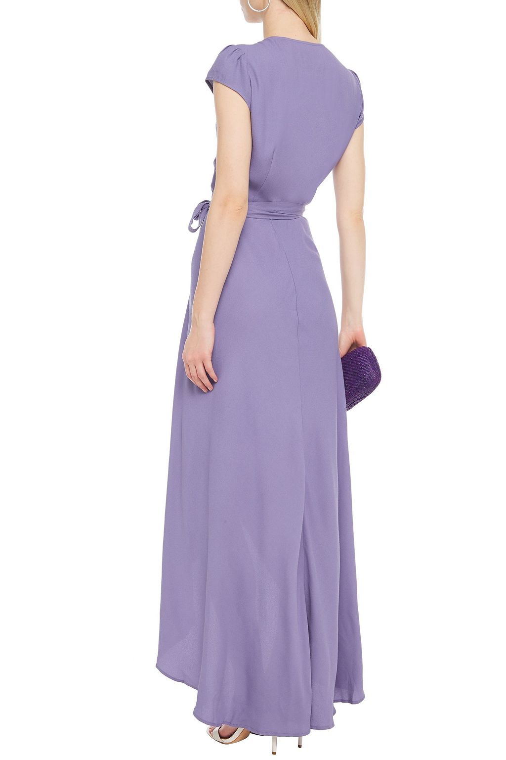 REFORMATION Gathered crepe maxi wrap dress