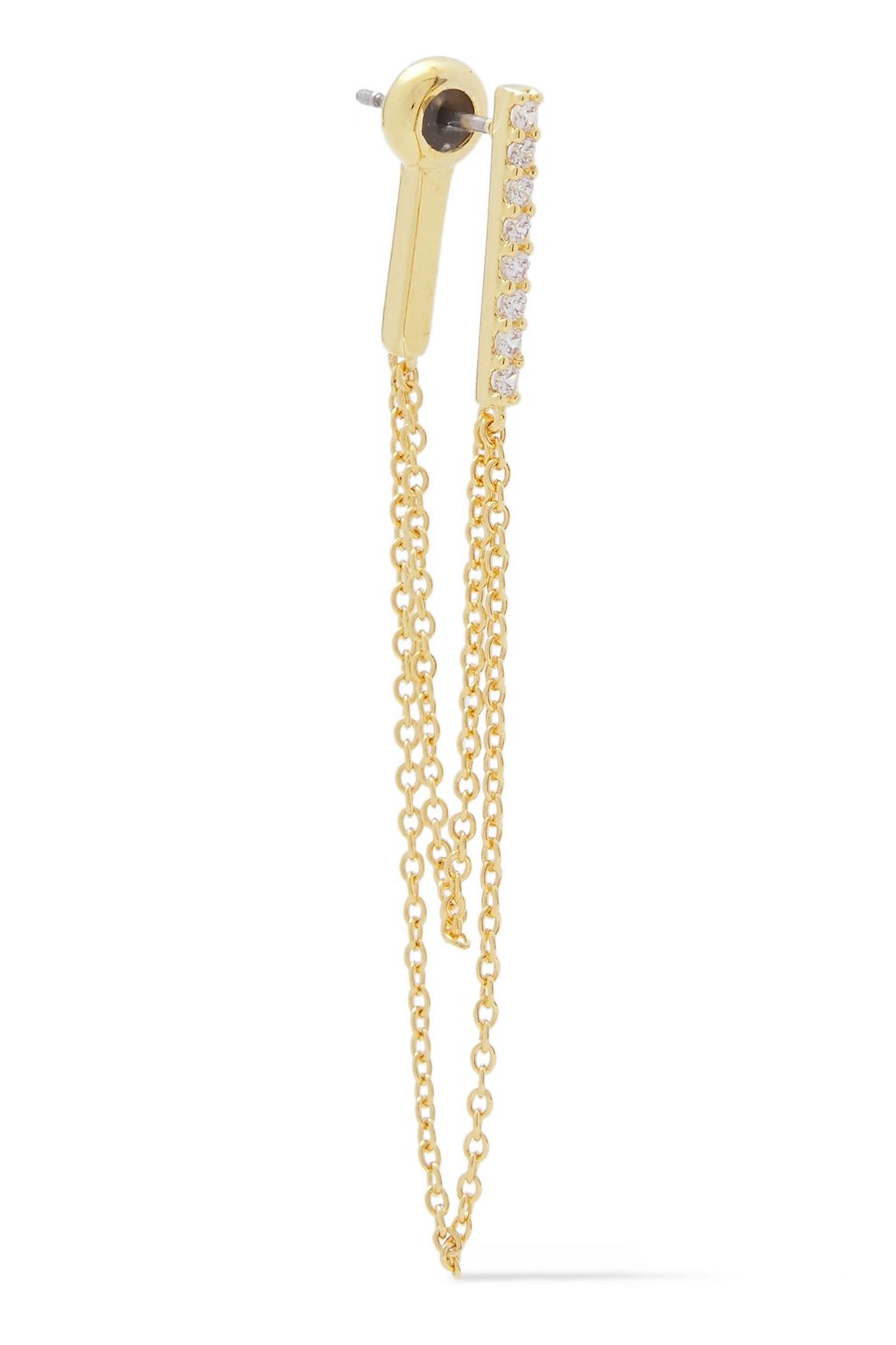 NOIR JEWELRY 14-karat gold-plated crystal earrings