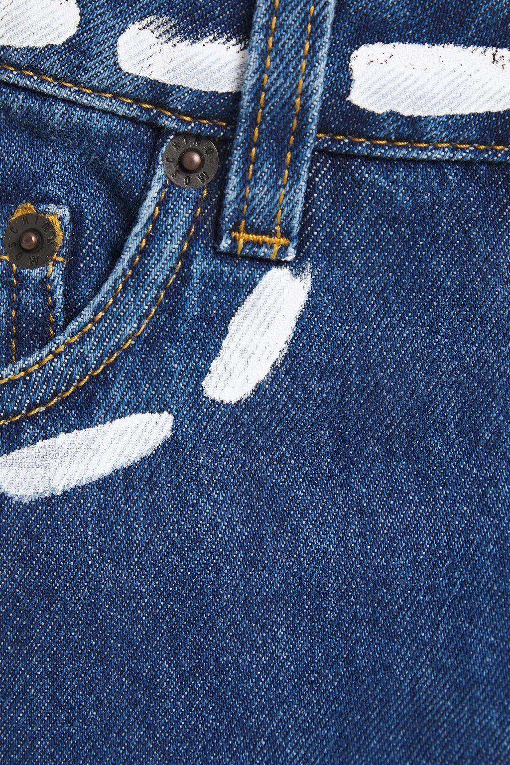 MOSCHINO Painted mid-rise slim-leg jeans