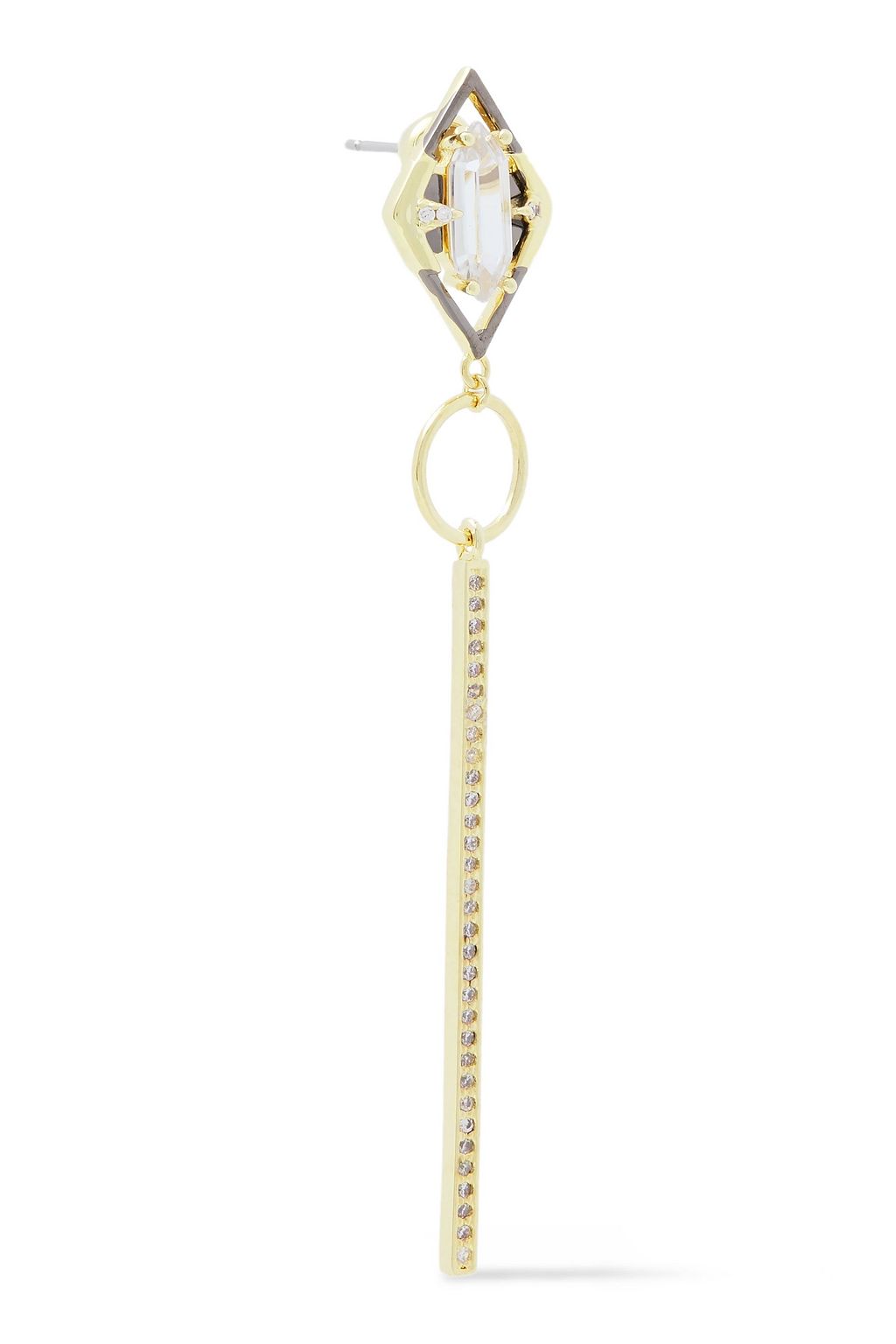 NOIR JEWELRY 14-karat gold and hematite-plated crystal earrings