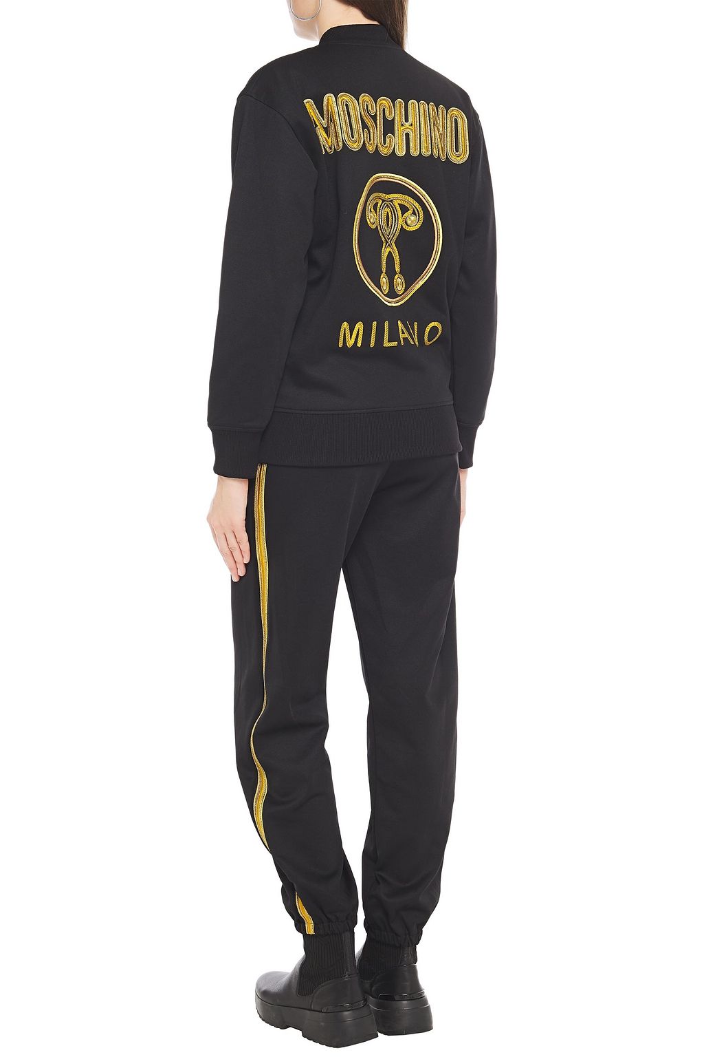 MOSCHINO Embellished tech-jersey track pants