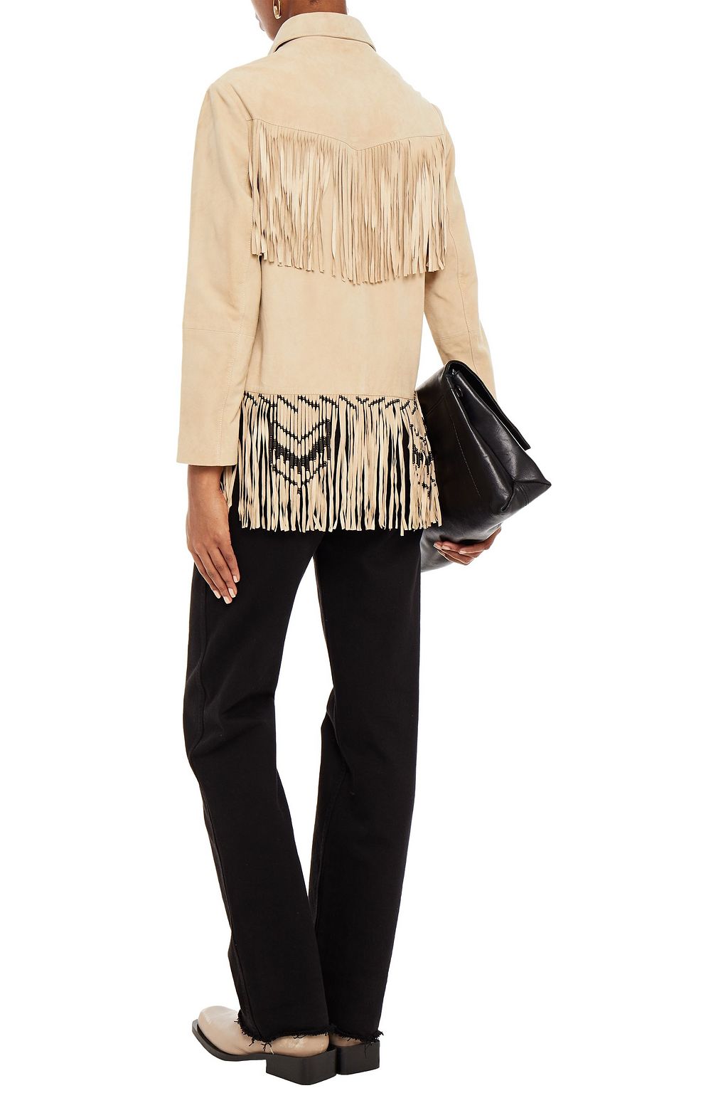 MAJE Fringed suede jacket