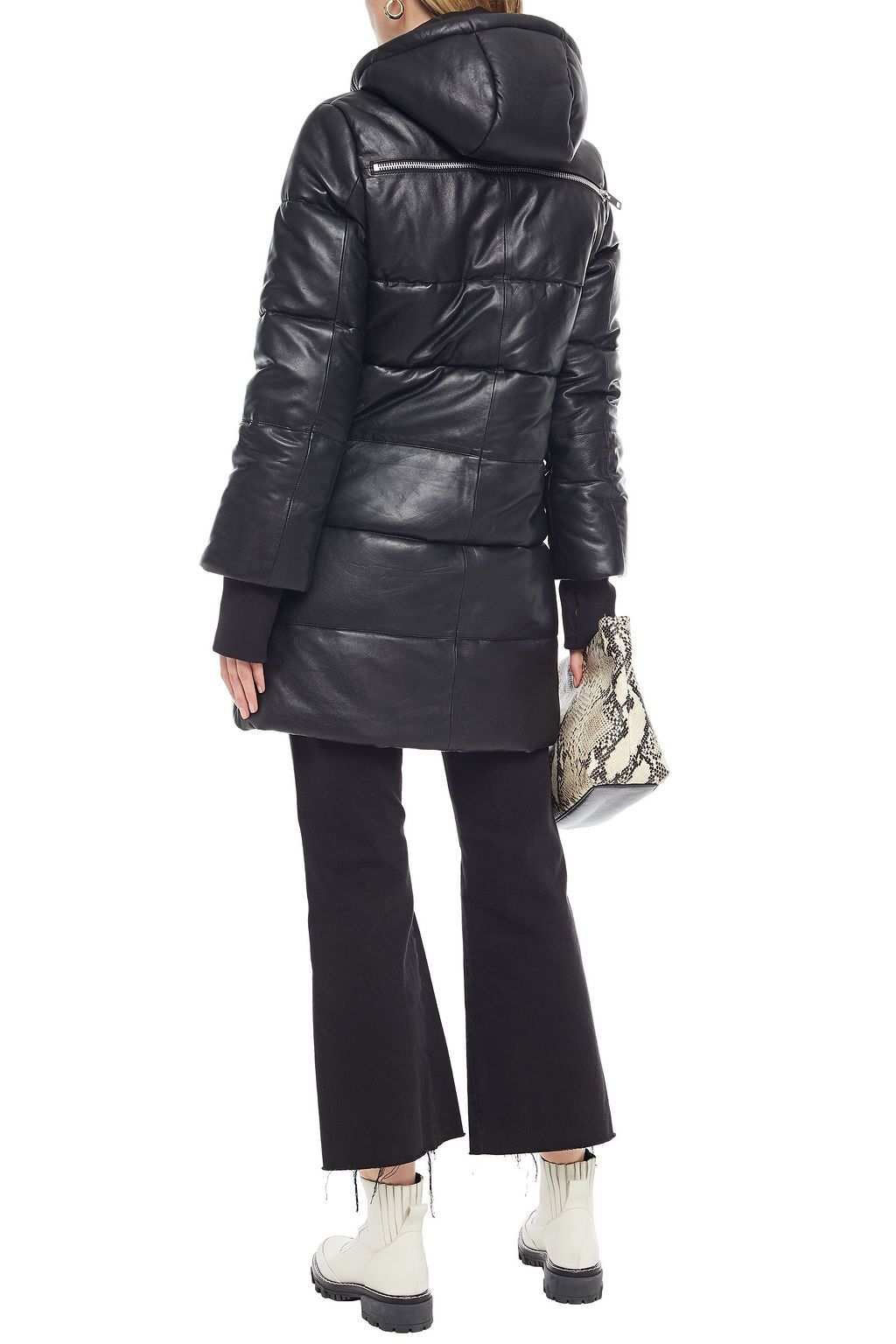 WALTER BAKER Robert quilted leather hooded coat