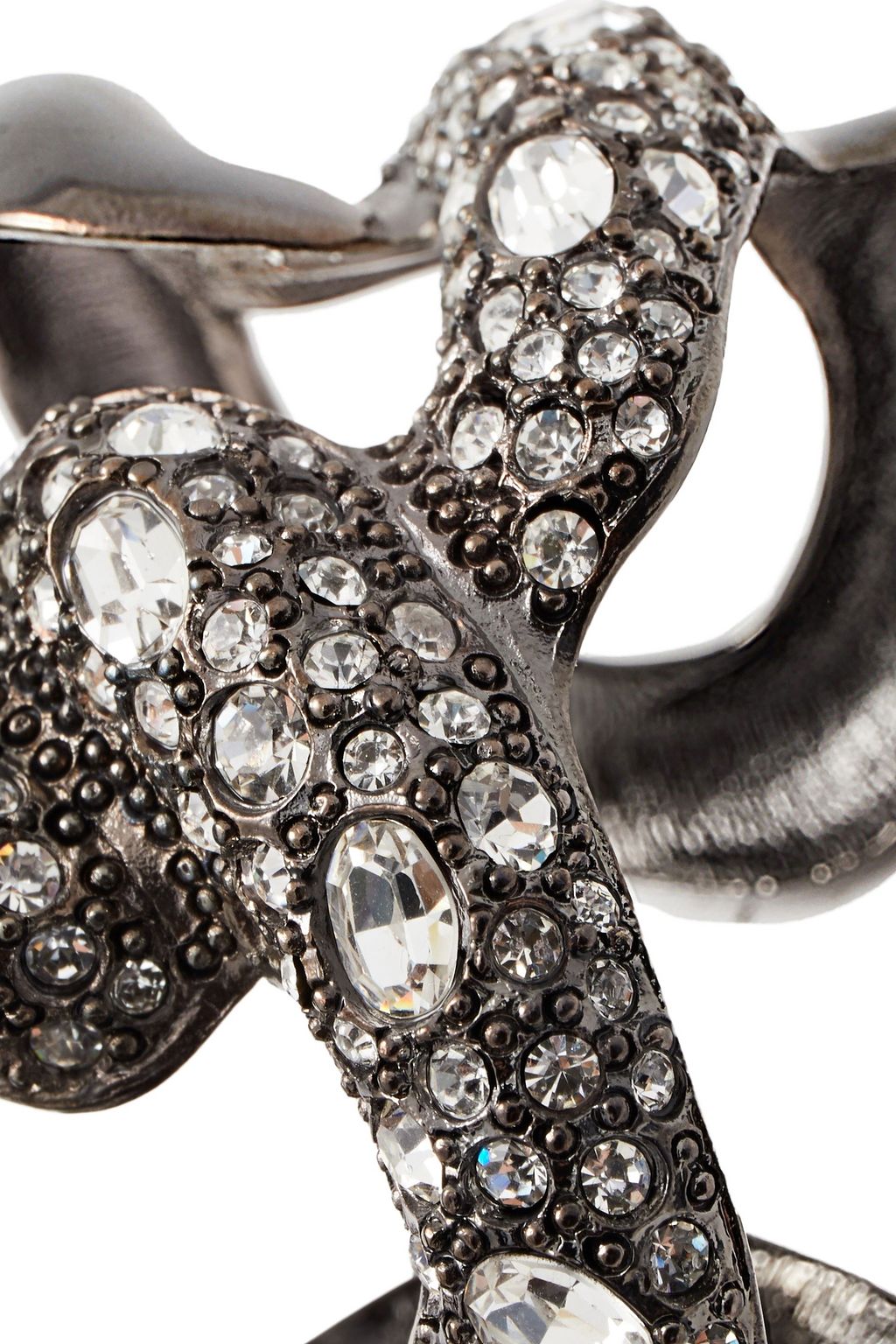 KENNETH JAY LANE Gunmetal-tone crystal cuff