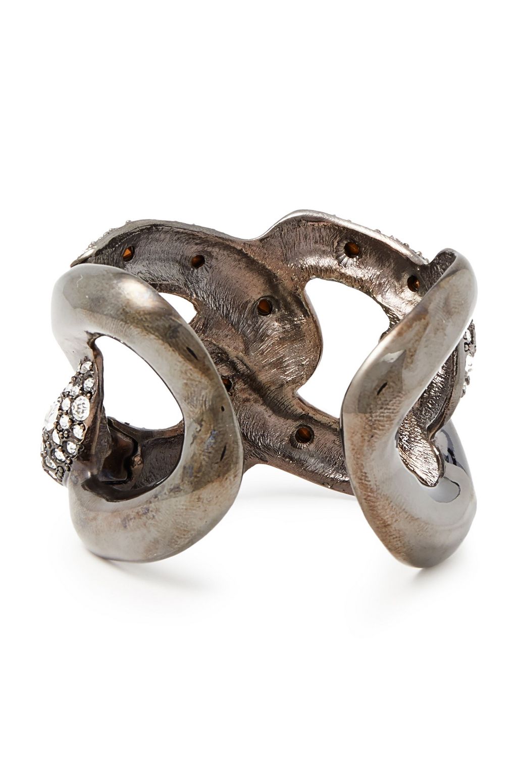 KENNETH JAY LANE Gunmetal-tone crystal cuff
