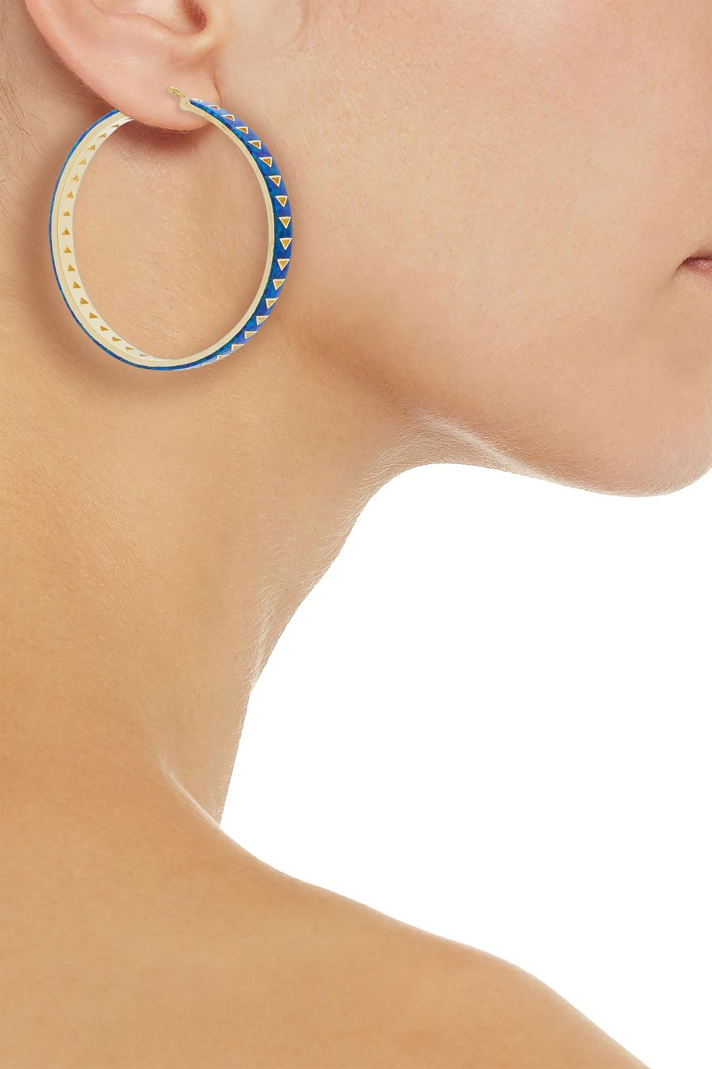NOIR JEWELRY 14-karat gold-plated stone hoop earrings