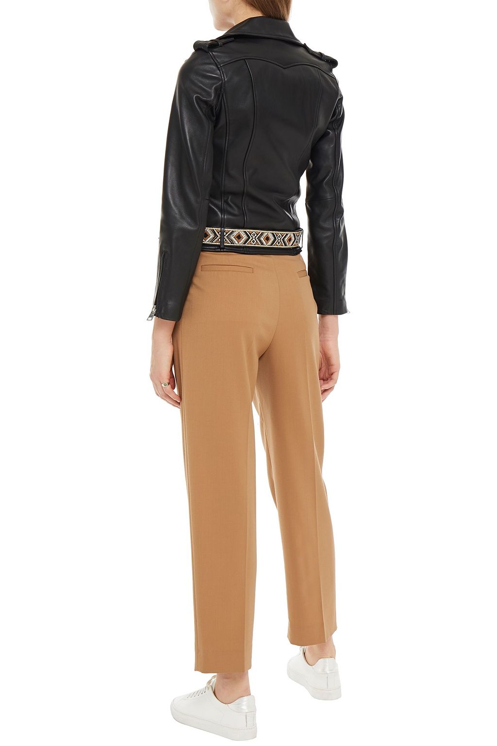 MAJE Embellished leather jacket