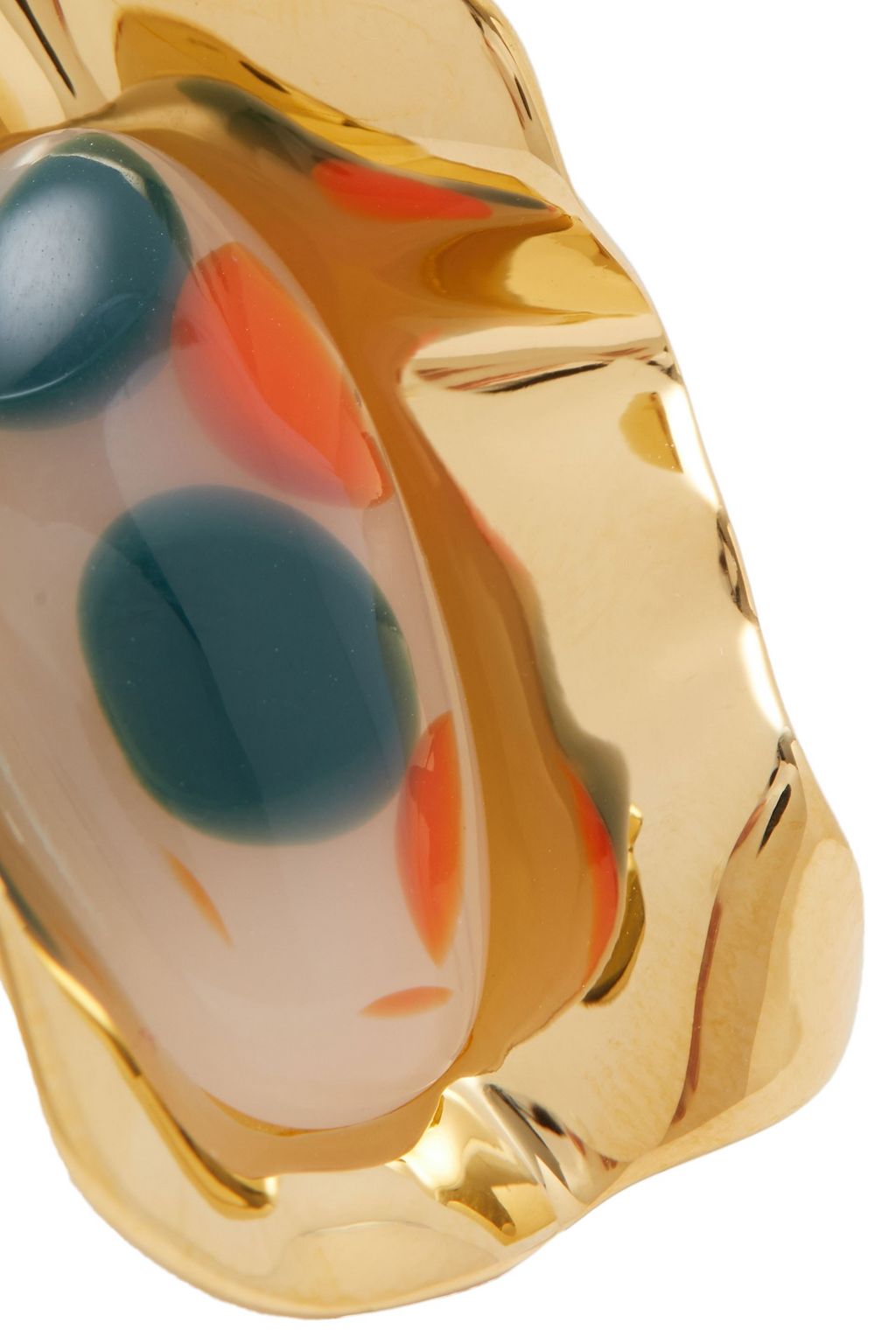 EJING ZHANG Effie 18-karat gold-plated resin ring