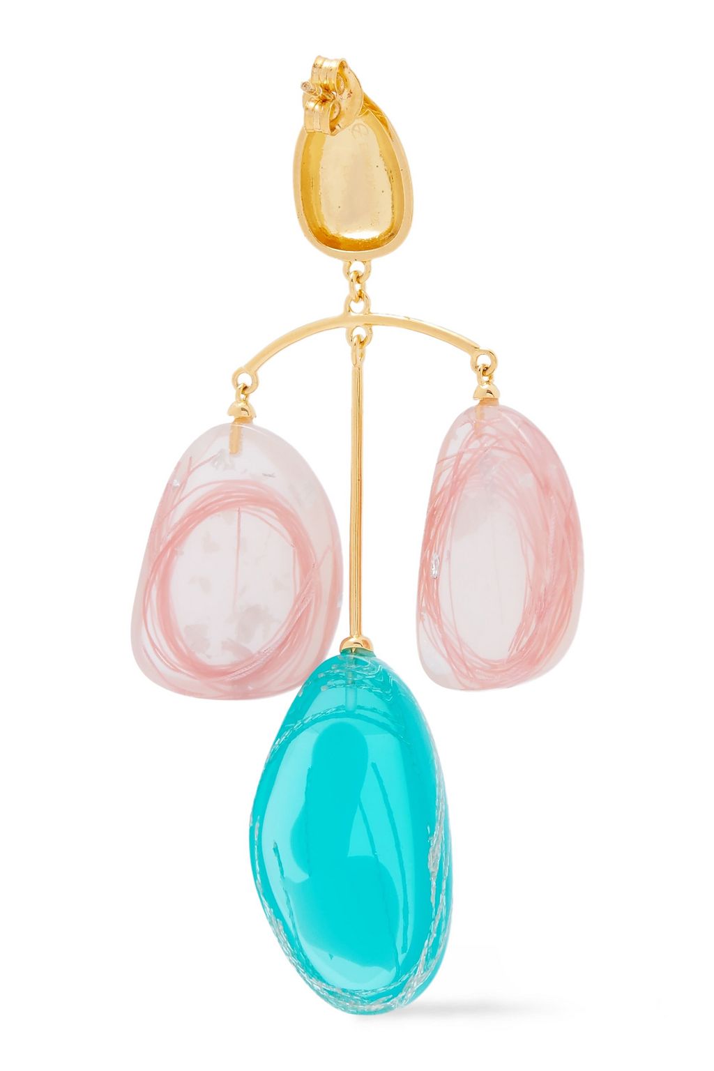EJING ZHANG Patter 18-karat gold-plated resin earrings