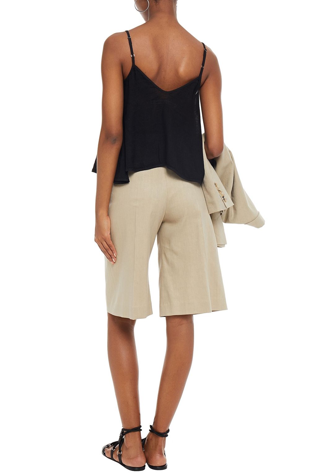 ENZA COSTA Linen peplum camisole