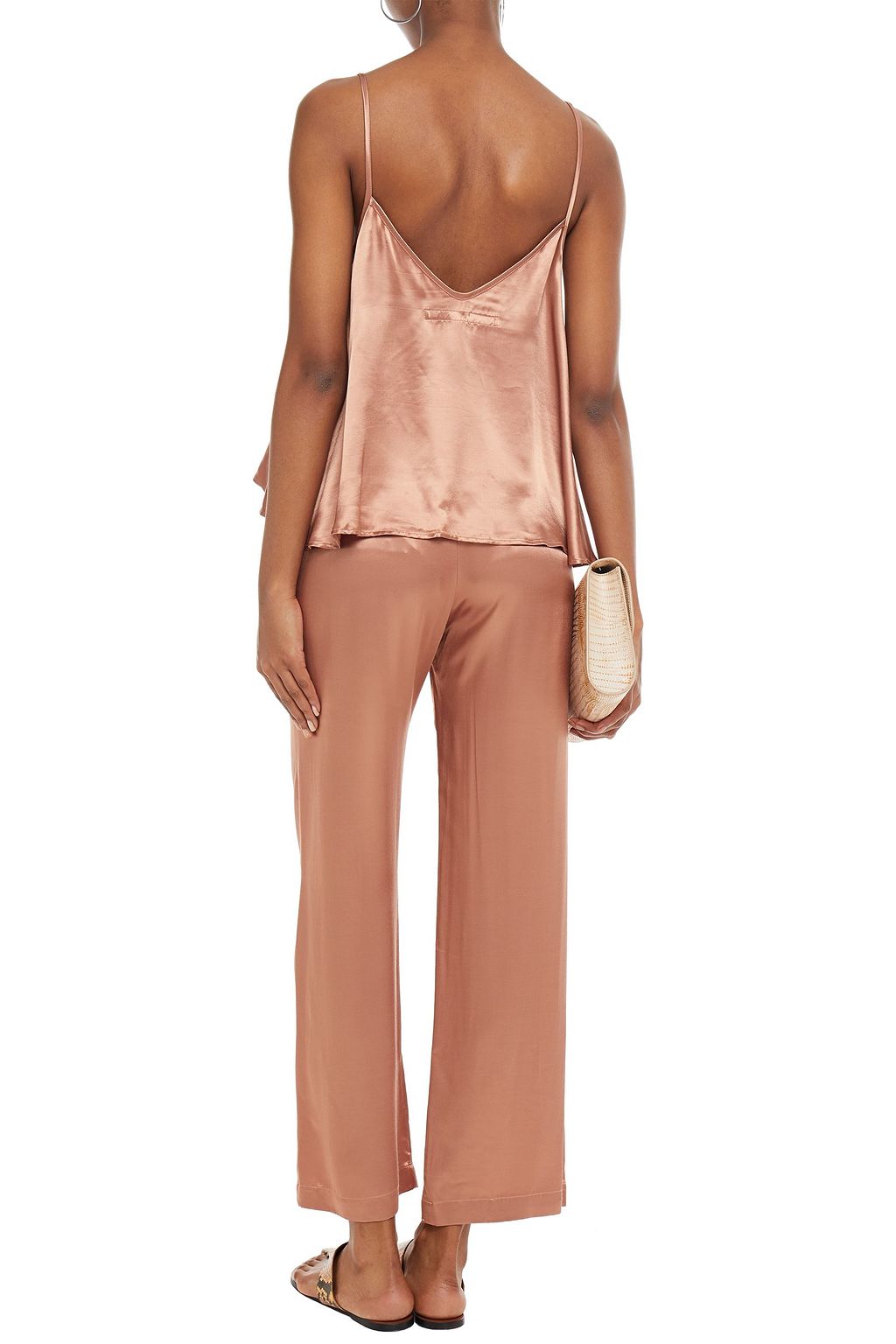 ENZA COSTA Satin peplum camisole