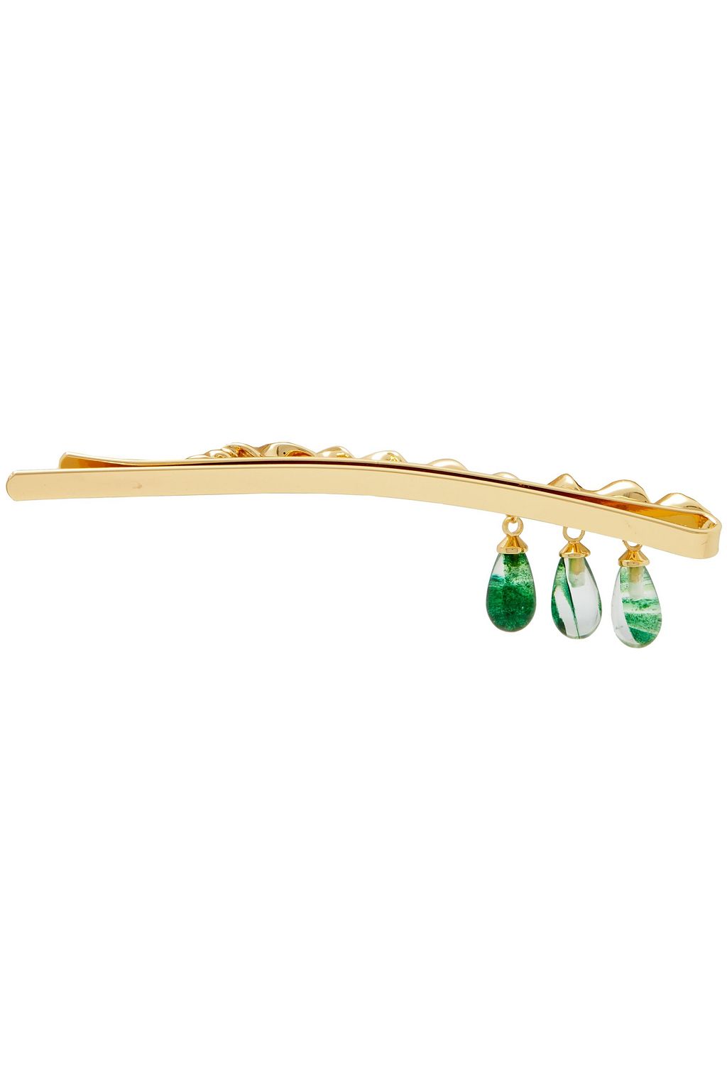 EJING ZHANG Dante 18-karat gold-plated, crystal and glass hair slide
