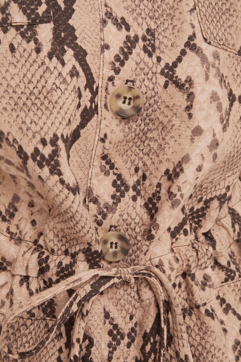 ENZA COSTA Snake-print linen playsuit