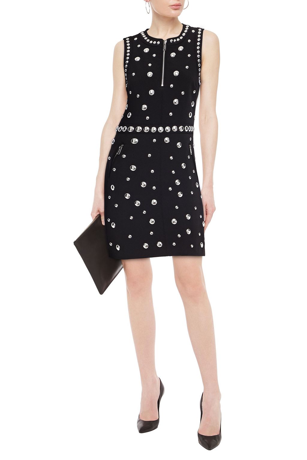 MICHAEL MICHAEL KORS スタッズ付き クレープ ミニワンピース
