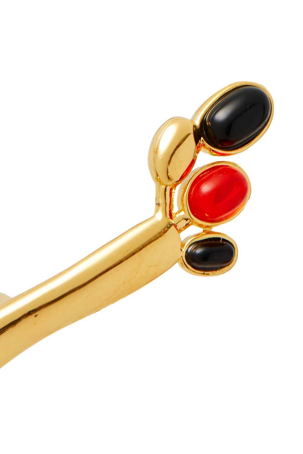 EJING ZHANG Morris 18-karat gold-plated, resin and glass brooch