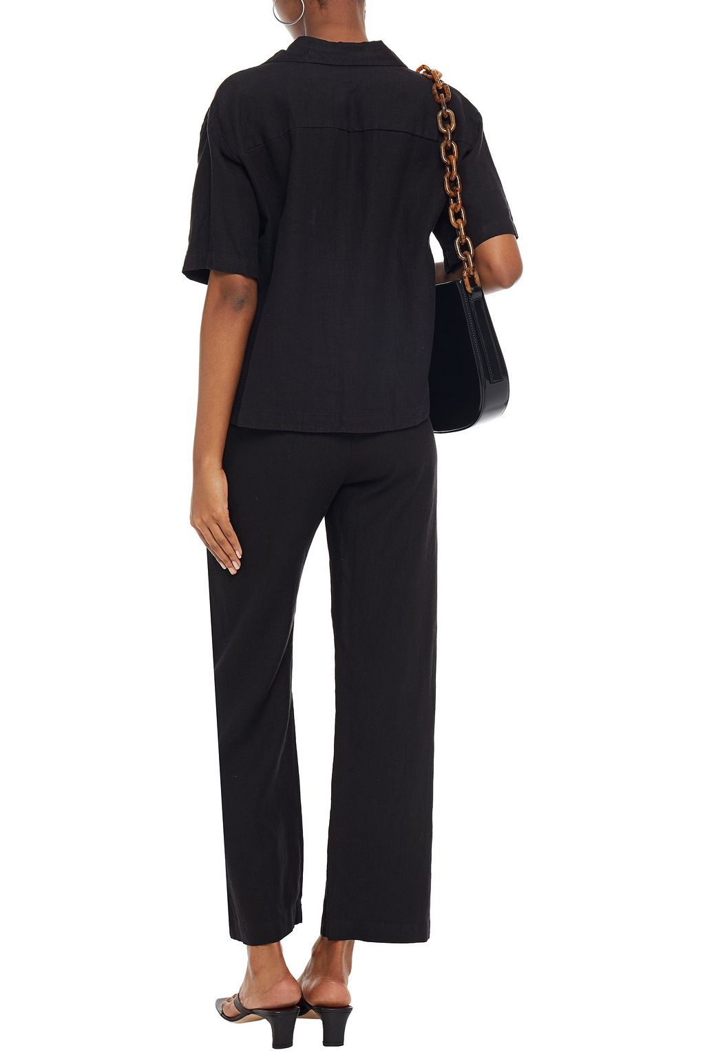 ENZA COSTA Gathered linen wide-leg pants