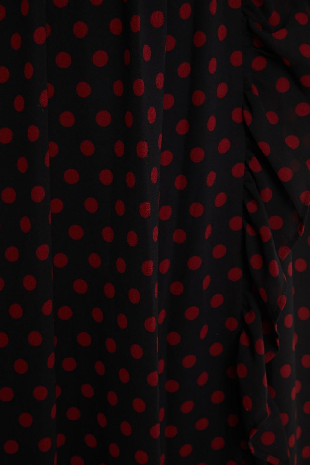 MICHAEL MICHAEL KORS Ruffled polka-dot crepe de chine midi wrap dress