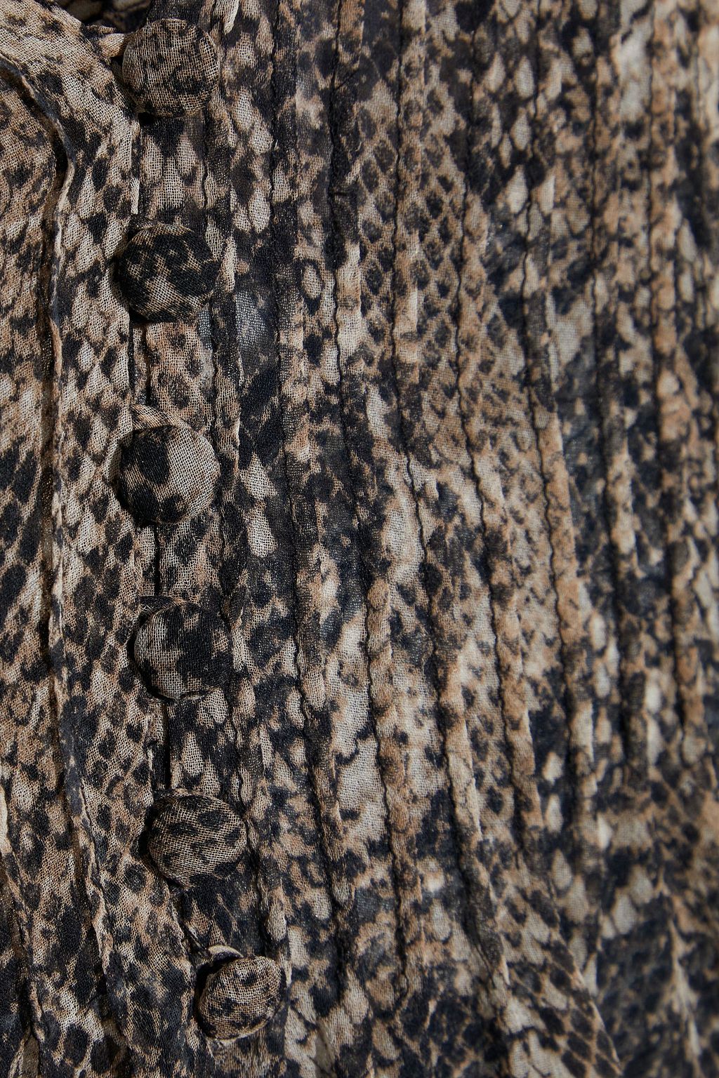 VERONICA BEARD Lowell pintucked snake-print silk-chiffon blouse