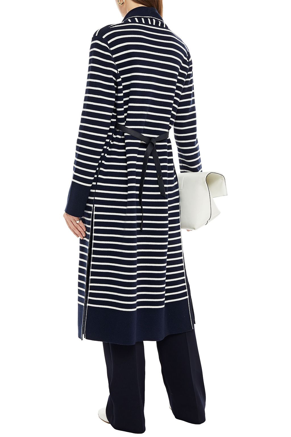 LORO PIANA Port De Lavandou reversible belted striped cashmere cardigan