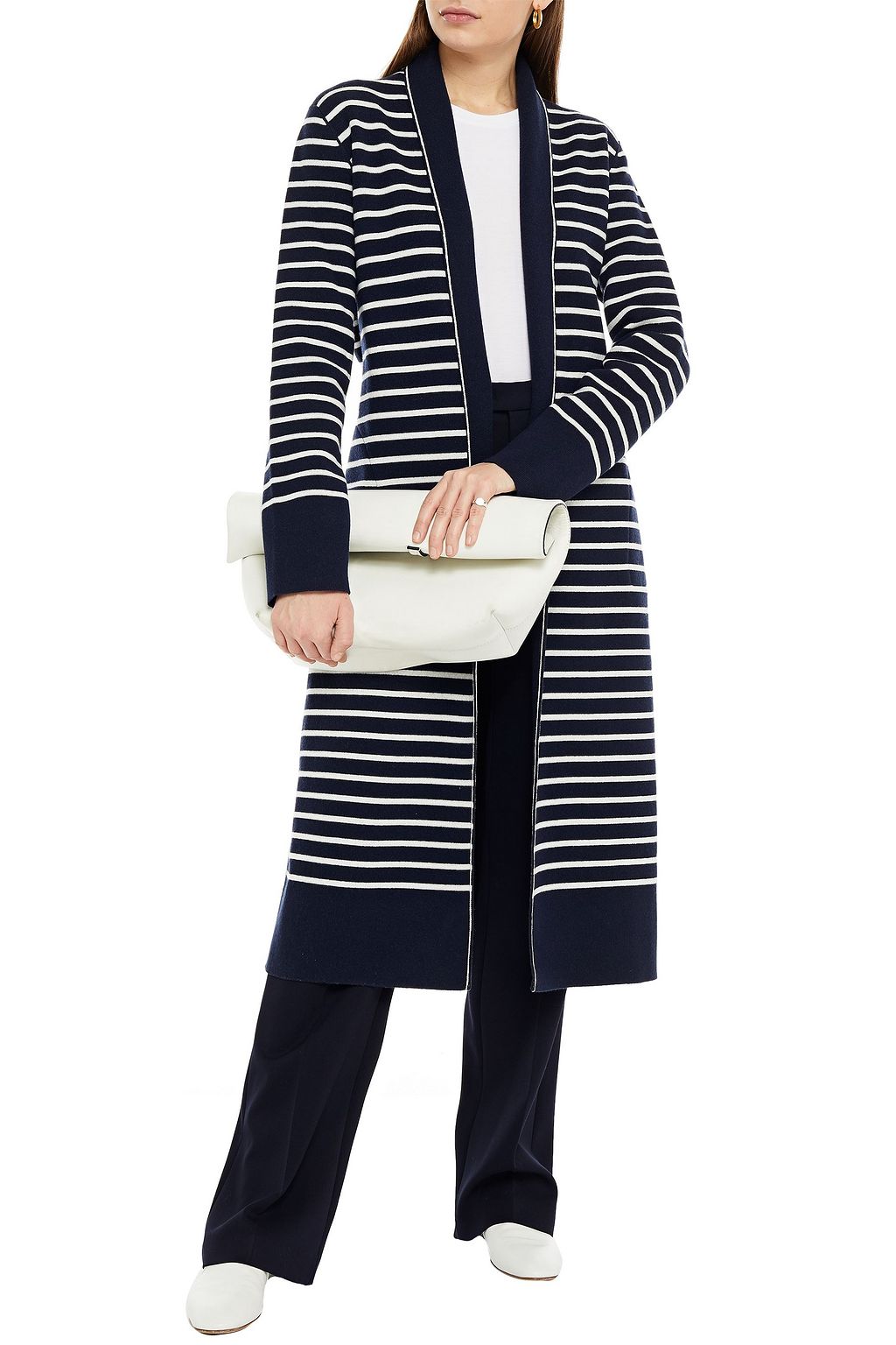 LORO PIANA Port De Lavandou reversible belted striped cashmere cardigan