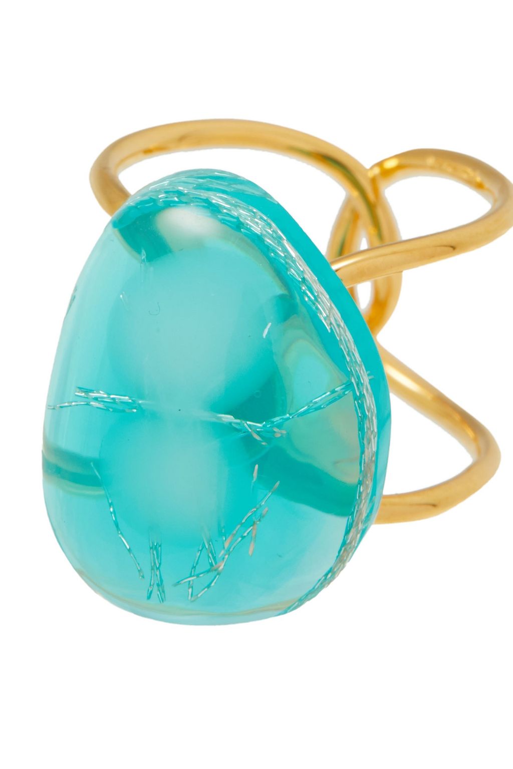 EJING ZHANG Tilda 18-karat gold-plated resin ring