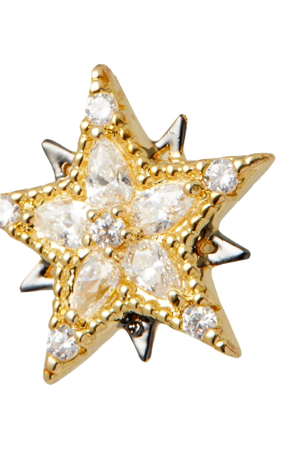 NOIR JEWELRY 14-karat gold-plated and gunmetal-tone crystal earrings
